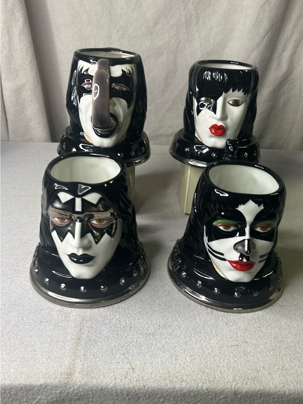 Black KISS Band Member Ceramic Mug Set - Home Accents Vintage and Hard to Find